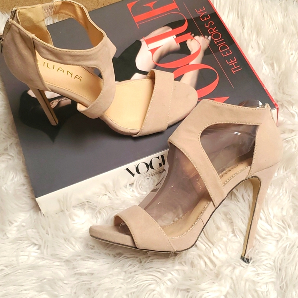 Liliana Jesse - 80 Suede Cross Strap Stilleto Sandals Size 7.5